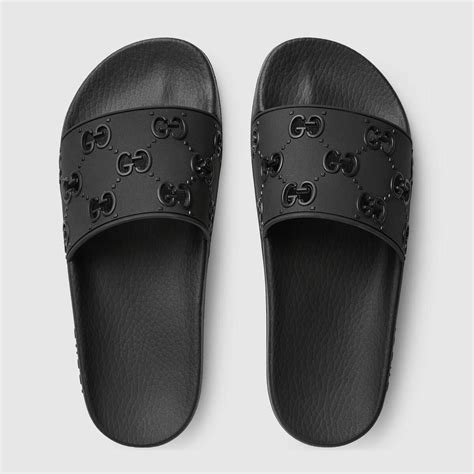 gucci white slides women's|all black gucci slides women's.